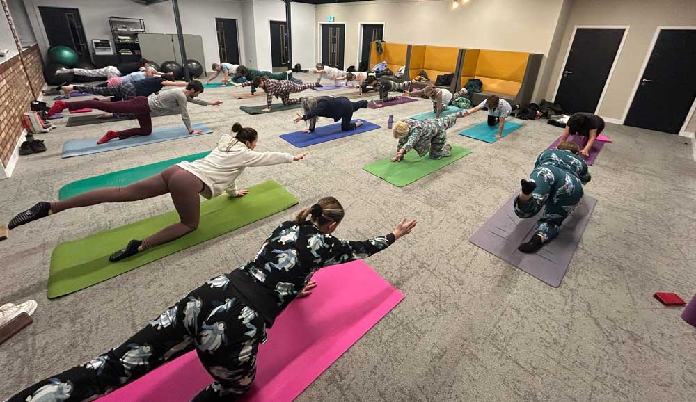 Pilates in Pyjamas! With Prosecco!